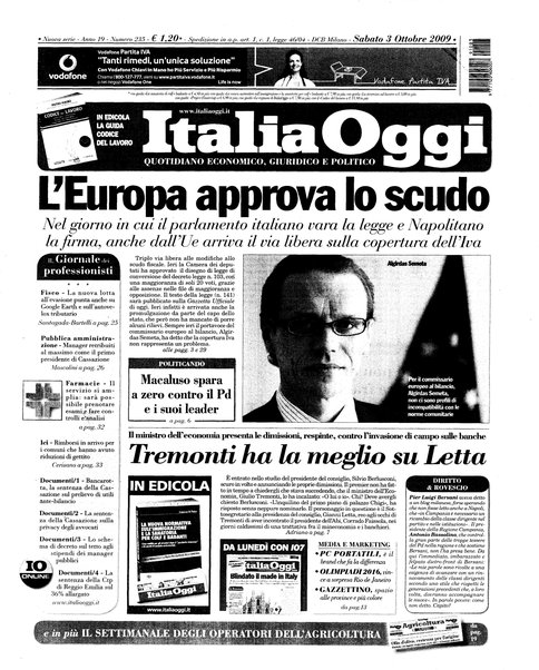 Italia oggi : quotidiano di economia finanza e politica